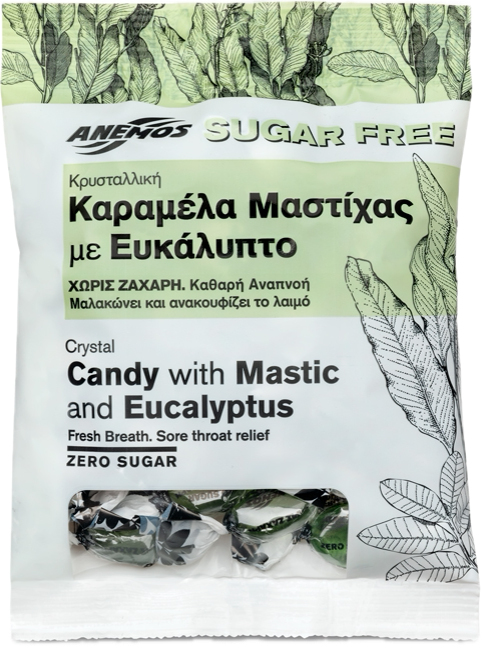 Cukríky s mastichou a eukalyptom, bez cukru 70 g