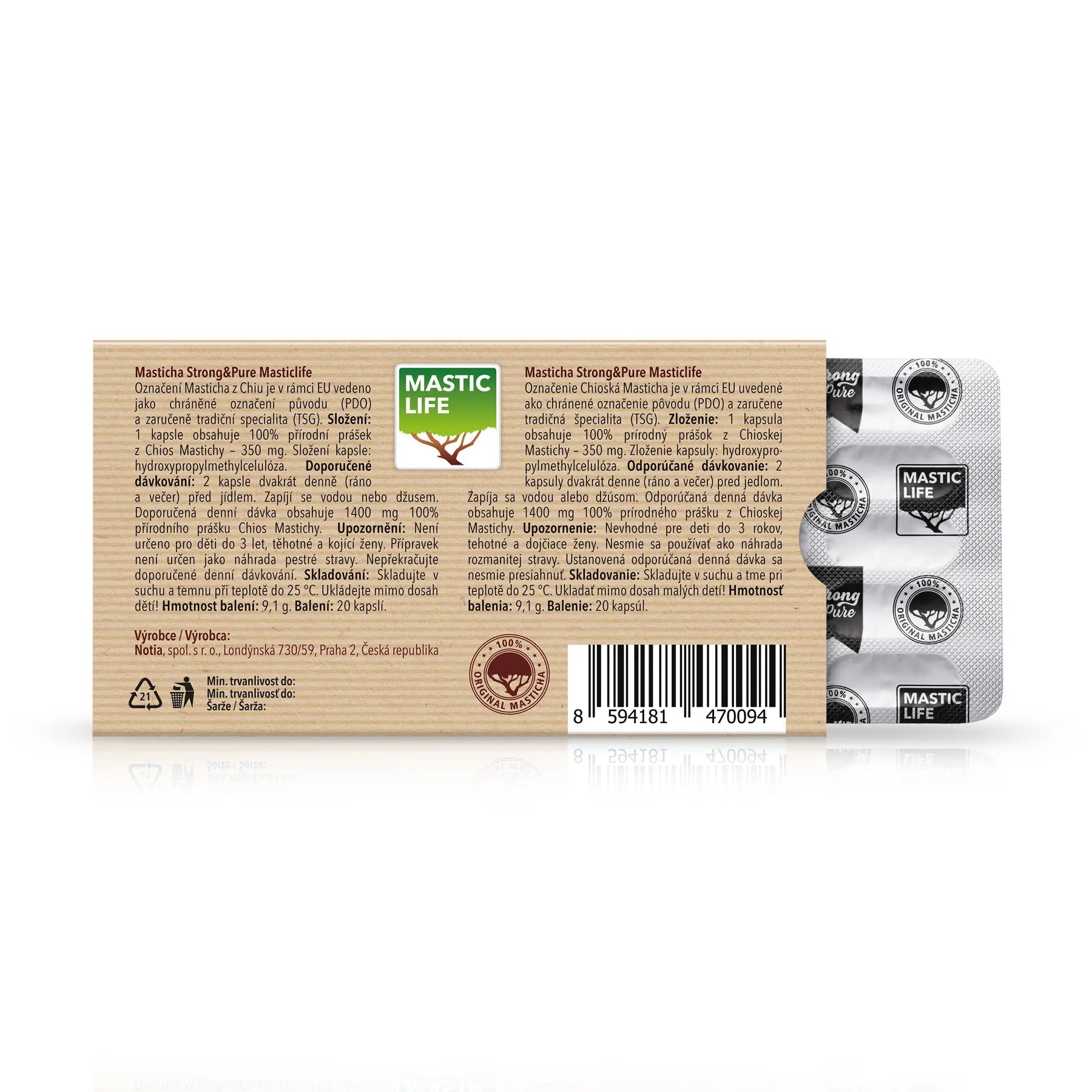 Masticha Strong&Pure Mini Pack (20 kapsúl) Masticlife back