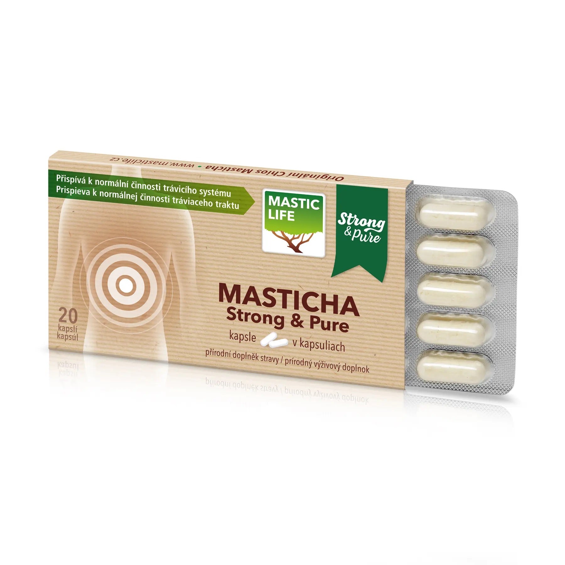 Masticha Strong&Pure Mini Pack (20 kapsúl) Masticlife open side