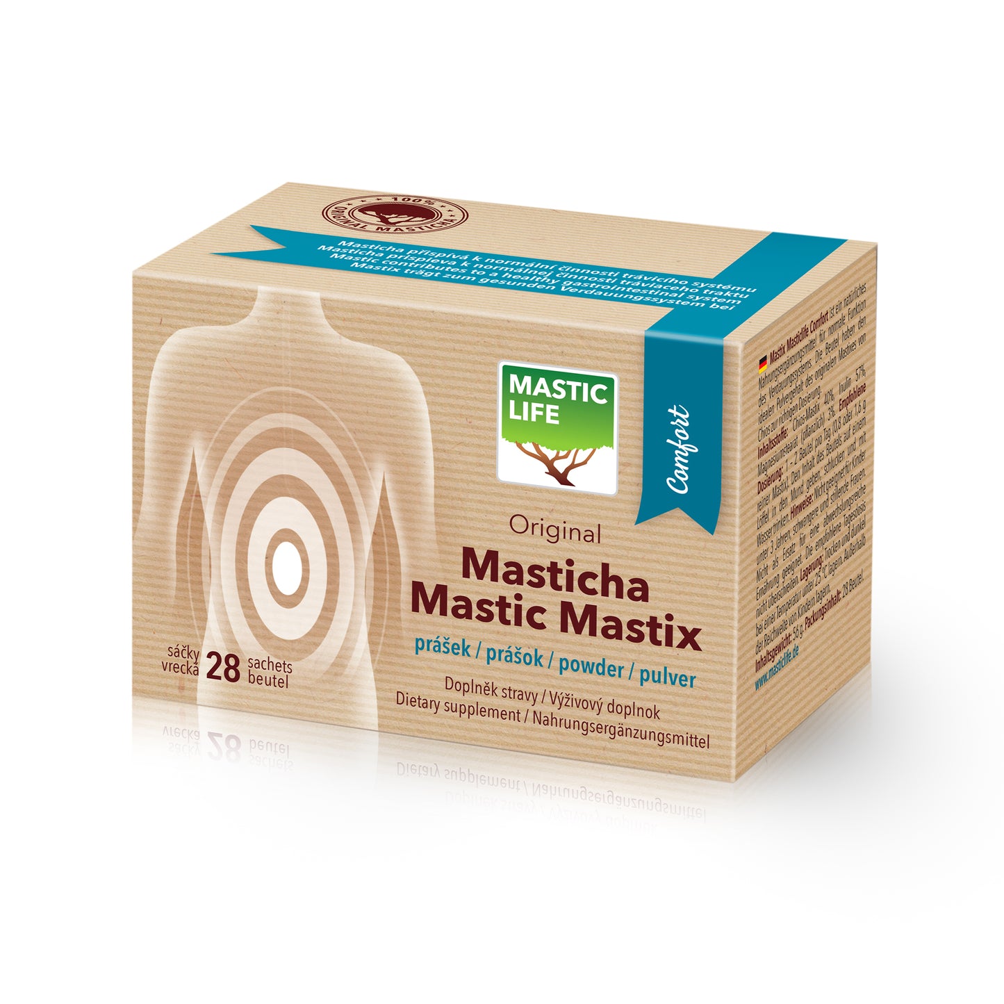 Masticha Comfort prášok vo vreckách